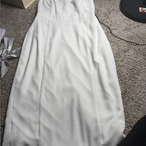 Fame and Partners White Strapless Dress